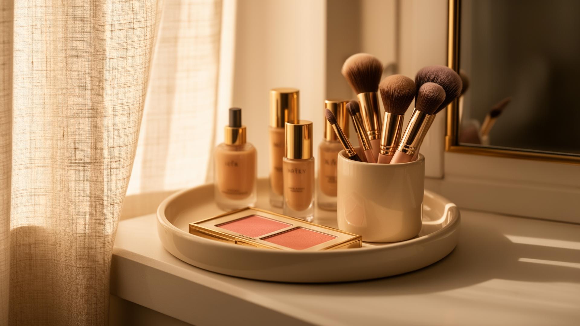 A morning makeup ritual